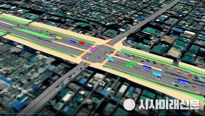성남 산성대로 S-BRT 시범사업 구간 모식도(시뮬레이션)