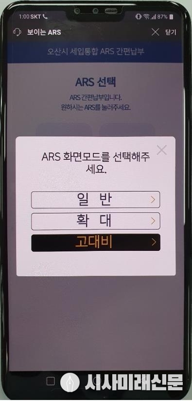 보이는 ars 화면