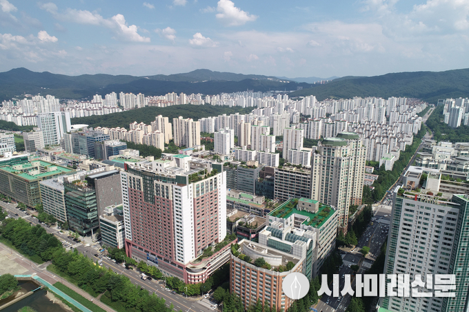 성남시 5년 전 공동주택 리모델링 기본계획 재정비한다(자료사진 수내동 서현동 일대 아파트 단지)