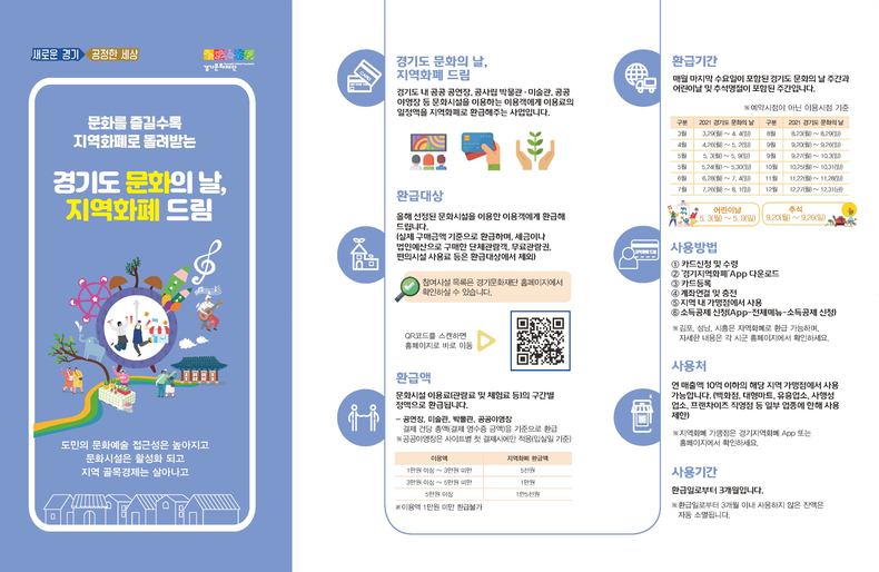 경기도 문화의 날, 지역화폐 드림 사업 홍보 리플렛