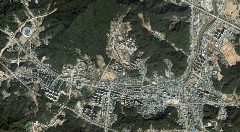 이번에 업데이트된 용인시 항공사진 중 일부 화면 캡처본