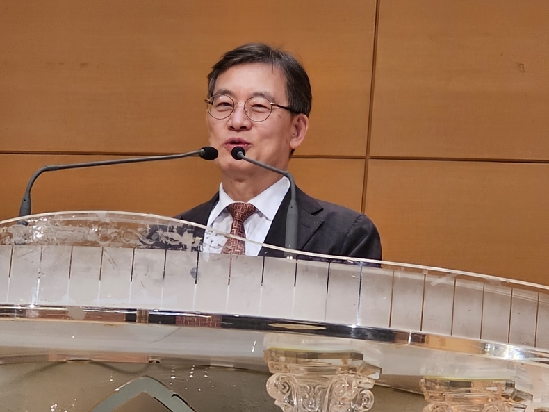상임대표 임영문 목사가 인사말을 하고 있다.