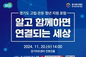 경기도 청년 중 5.9가 고립·은둔 청년. 일상회복 및 자립 지원 필요. 고립·은둔 청년 지원 포럼 '알고 함께하면 연결되는 세상' 개최