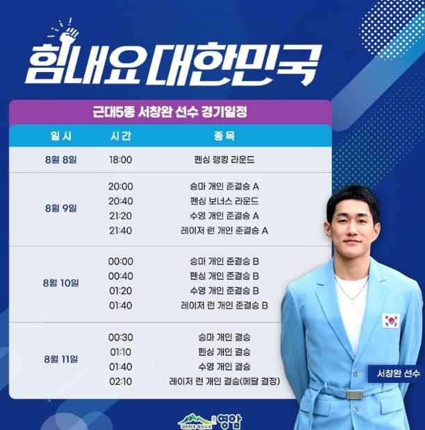 영암 출신 근대5종 국가대표 서창완 선수 파이팅