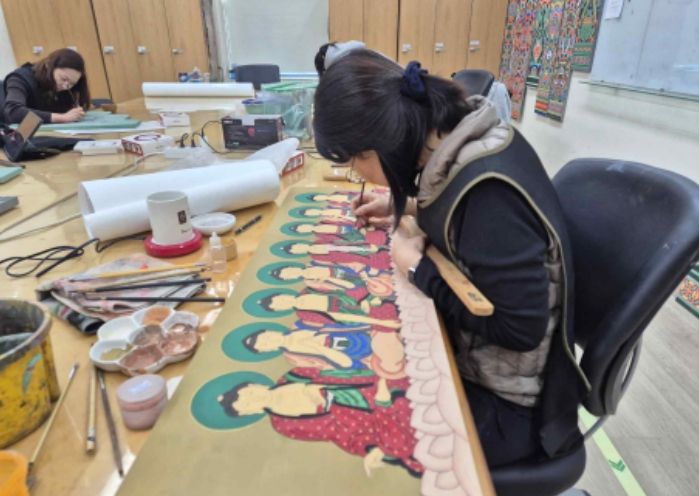 2024 국가유산수리기능인 양성과정 수업 모습(단청)