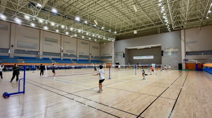 대회를 앞둔 배드민턴 선수들 훈련