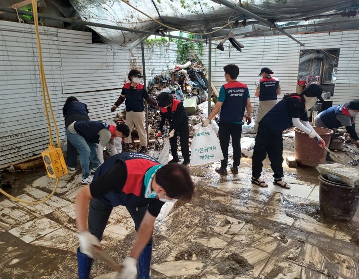 도시관리공단, 인천 지역 폭우 피해 극복 지원