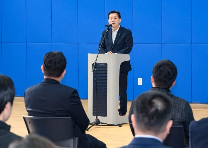 이재준 시장이 준공식에서 축사를 하고 있다.