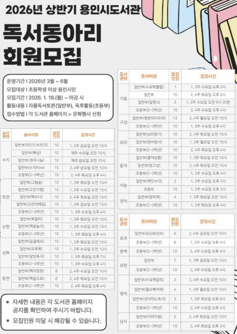독서동아리모집 홍보물