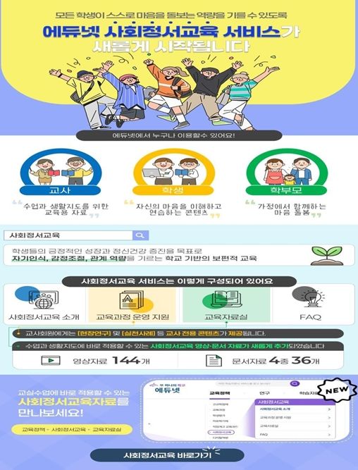 에듀넷-사회정서교육정책 서비스 개통 리플릿