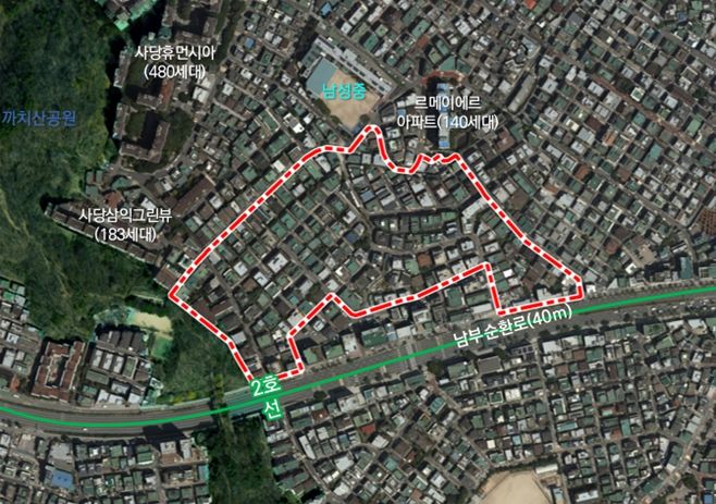 모아타운 대상지 위치도(동작구 사당동 449)