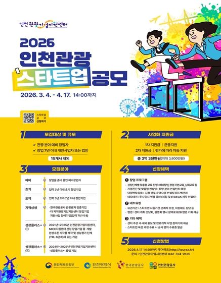 2026 인천 관광스타트업 모집’공모 포스터