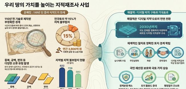 인천시, 토지경계 바로잡는 지적재조사 추진
