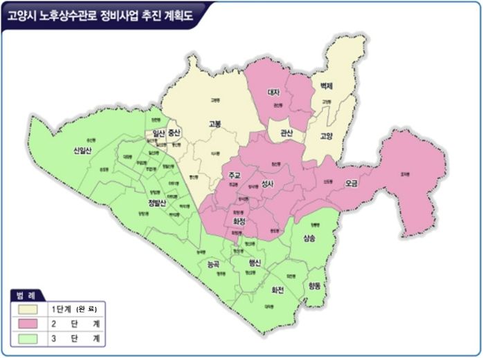 노후 상수관로 정비사업 추진 계획도